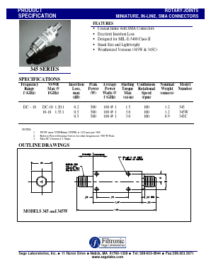 345 Datasheet PDF Filtronic PLC