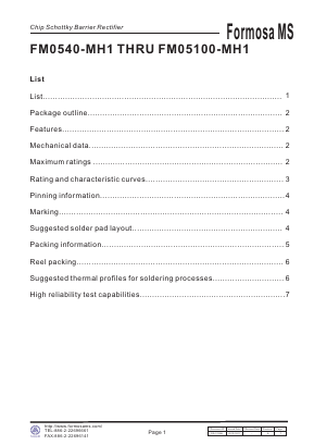 FM0540-MH1 Datasheet PDF Formosa Technology