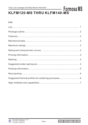 KLFM120-MS Datasheet PDF Formosa Technology