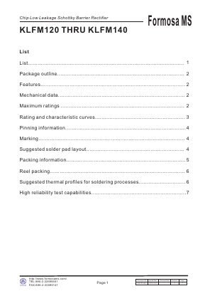 KLFM120 Datasheet PDF Formosa Technology