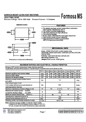 US1A Datasheet PDF Formosa Technology