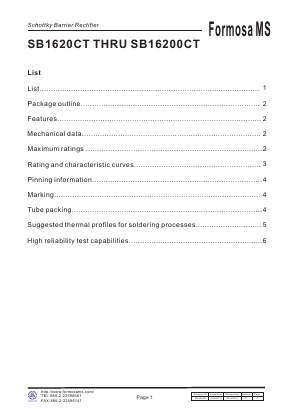 SB16100CT Datasheet PDF Formosa Technology