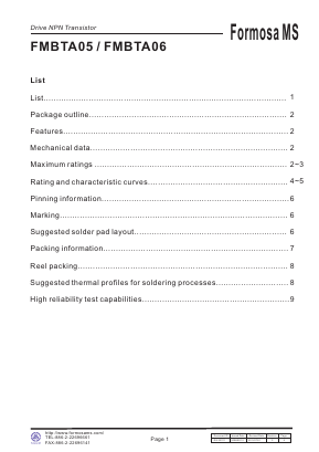 FMBTA06 Datasheet PDF Formosa Technology