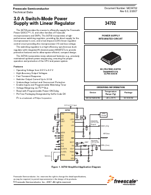 MC34702EK Datasheet PDF Freescale Semiconductor