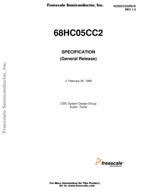 68HC05CC2 Datasheet PDF Freescale Semiconductor