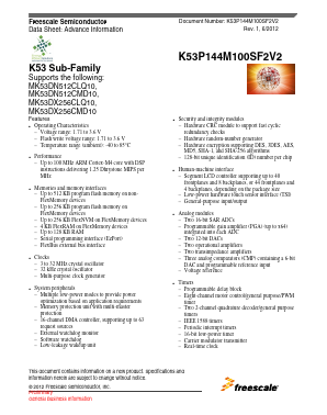 K53P144M100SF2V2 Datasheet PDF Freescale Semiconductor