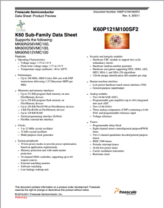 K60P121M100SF2 Datasheet PDF Freescale Semiconductor