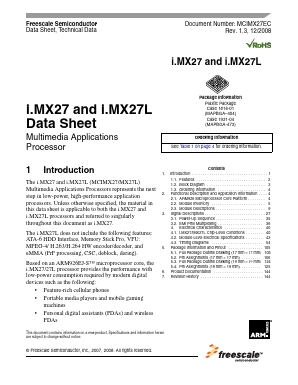 MCIMX27LMOP4A Datasheet PDF Freescale Semiconductor