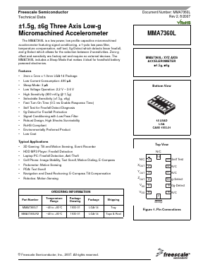 MMA7360L Datasheet PDF Freescale Semiconductor