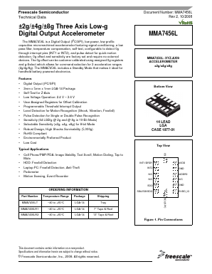 MMA7456LR2 Datasheet PDF Freescale Semiconductor