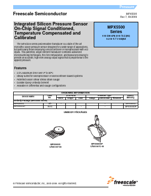 MPX5500 Datasheet PDF Freescale Semiconductor