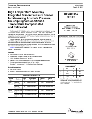 MPXH6250A Datasheet PDF Freescale Semiconductor