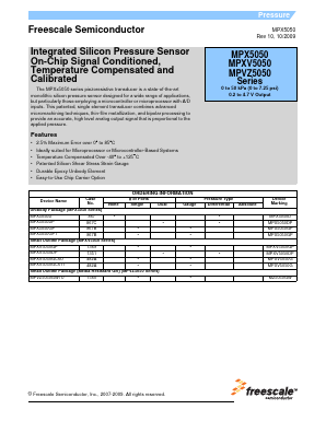 MPXV5050 Datasheet PDF Freescale Semiconductor