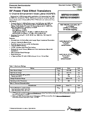 MRF6S19100N Datasheet PDF Freescale Semiconductor