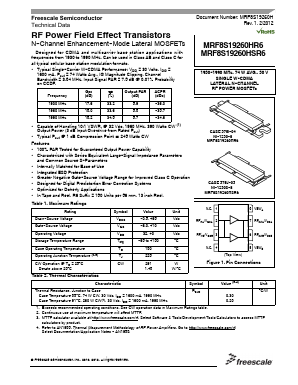 MRF8S19260HSR6 Datasheet PDF Freescale Semiconductor