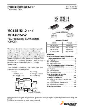 MC145151-2 Datasheet PDF Freescale Semiconductor