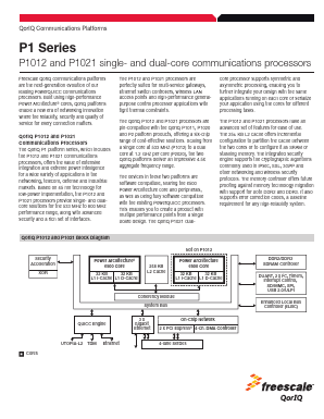 P1012 Datasheet PDF Freescale Semiconductor
