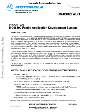 MC68302CRC16C Datasheet PDF Freescale Semiconductor
