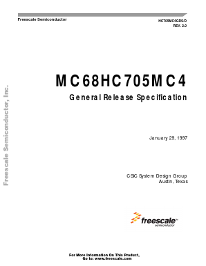MC68HC705MC4MP Datasheet PDF Freescale Semiconductor