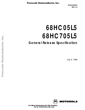 MC68HC05L5CFUE Datasheet PDF Freescale Semiconductor