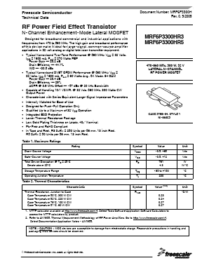 MRF6P3300HR5 Datasheet PDF Freescale Semiconductor