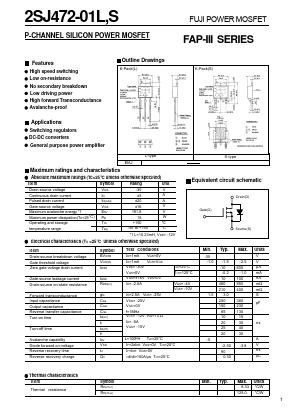 2SJ472-01S Datasheet PDF Fuji Electric