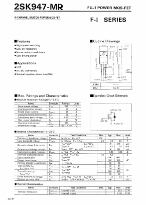 2SK947-MR Datasheet PDF Fuji Electric