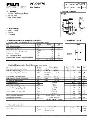 2SK1279 Datasheet PDF Fuji Electric