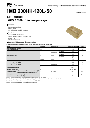 1MBI200HH-120L-50 Datasheet PDF Fuji Electric