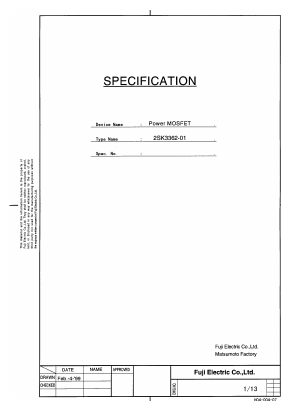 2SK3362 Datasheet PDF Fuji Electric