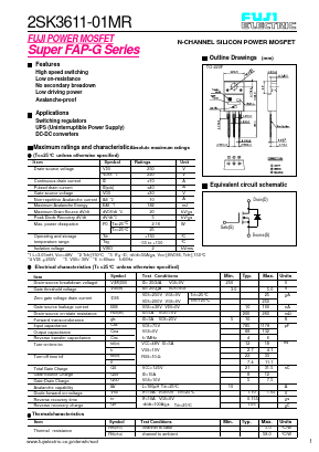 2SK3611-01MR Datasheet PDF Fuji Electric