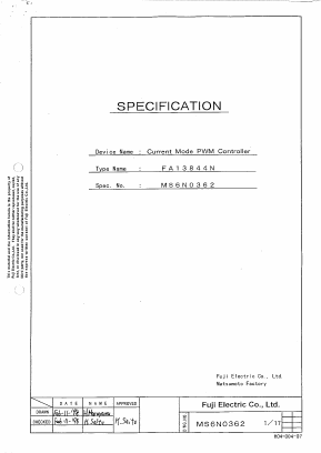 FA13844N-TE1 Datasheet PDF Fuji Electric