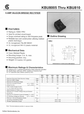 KBU8005 Datasheet PDF Fuji Electric
