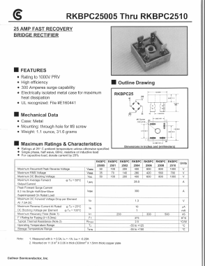 RKBPC25005 Datasheet PDF Fuji Electric