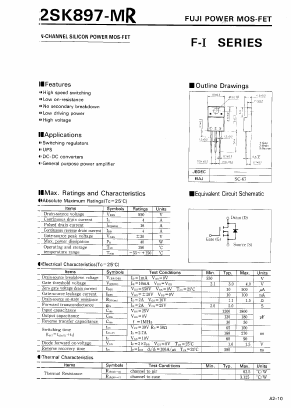 2SK897 Datasheet PDF Fuji Electric