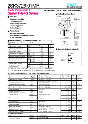 2SK3726-01MR Datasheet PDF Fuji Electric