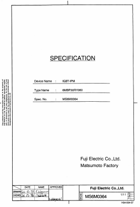 6MBP30RY060 Datasheet PDF Fuji Electric