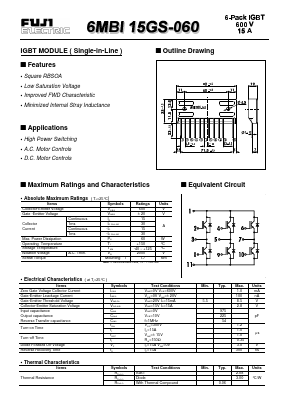 6MBI15GS-060 Datasheet PDF Fuji Electric