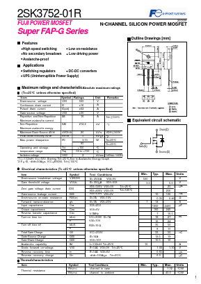 2SK3752-01R Datasheet PDF Fuji Electric