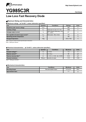 YG985C3R Datasheet PDF Fuji Electric