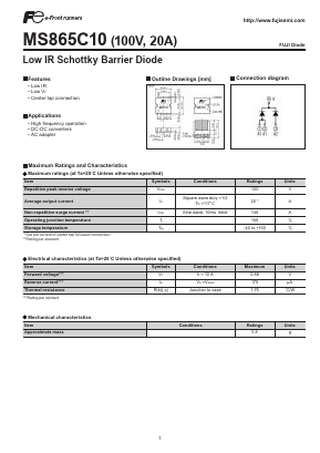 MS865C10 Datasheet PDF Fuji Electric