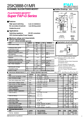 2SK3888-01MR Datasheet PDF Fuji Electric