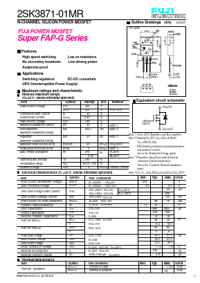 2SK3871-01MR Datasheet PDF Fuji Electric