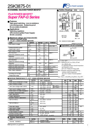 2SK3875-01 Datasheet PDF Fuji Electric