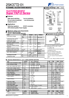 2SK3772-01 Datasheet PDF Fuji Electric