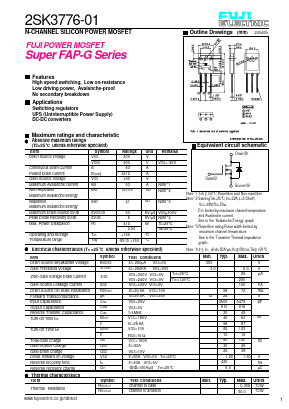 2SK3776-01 Datasheet PDF Fuji Electric