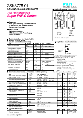 2SK3778-01 Datasheet PDF Fuji Electric