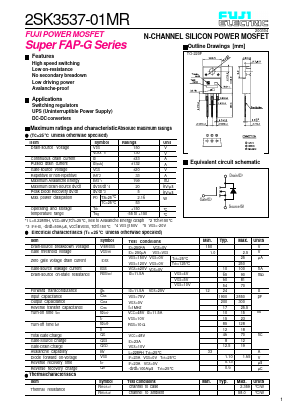 2SK3537-01MR Datasheet PDF Fuji Electric