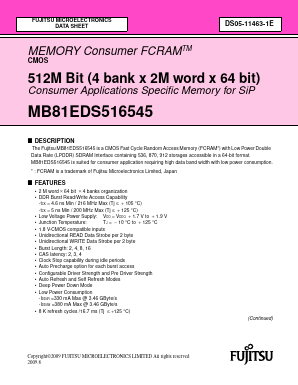 MB81EDS516545 Datasheet PDF Fujitsu