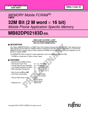 MB82DP02183D Datasheet PDF Fujitsu